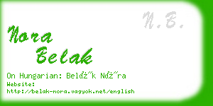 nora belak business card